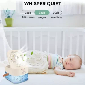 پنکه رومیزی، مرطوب کننده هوا و چراغ خواب رومیزی DUAL SPRAY NIGHT LIGHT Q7