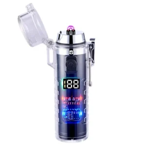 فندک الکتریکی شارژی دارای چراغ قوه Cylindrical Electric Lighter With Flashlight HB-256