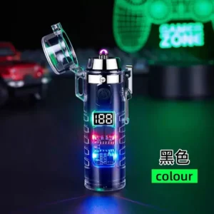 فندک الکتریکی شارژی دارای چراغ قوه Cylindrical Electric Lighter With Flashlight HB-256