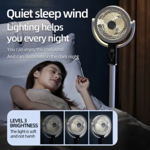 پنکه شارژی F5 | پنکه ایستاده با 8 سرعت باد و چرخش 360 درجه